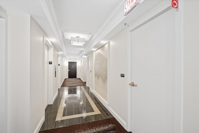 corridor with ornamental molding