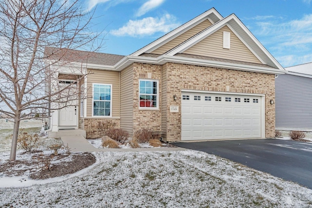 view of front of home with a garage