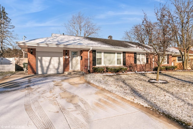 ranch-style home with a garage