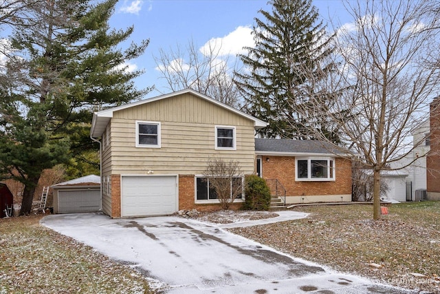 tri-level home featuring a garage