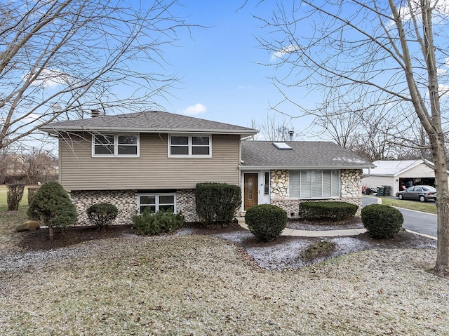 view of split level home