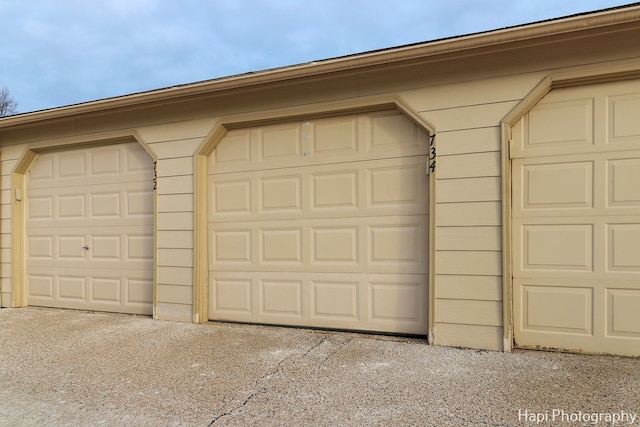 view of garage