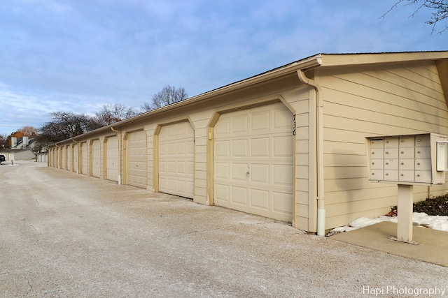 view of garage