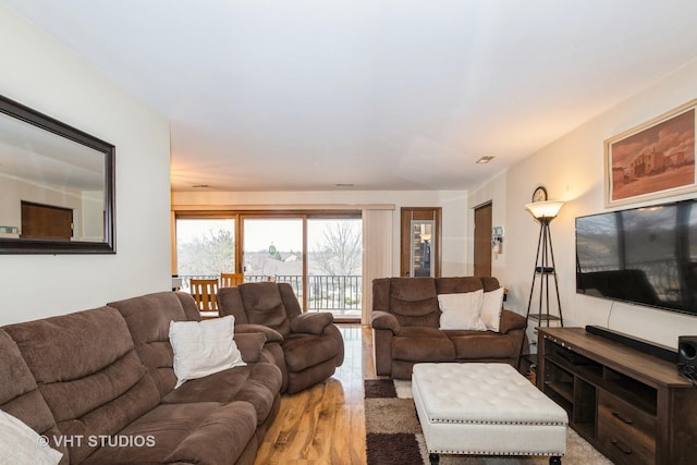 living room featuring hardwood / wood-style flooring