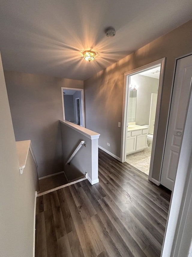 hall featuring dark hardwood / wood-style flooring