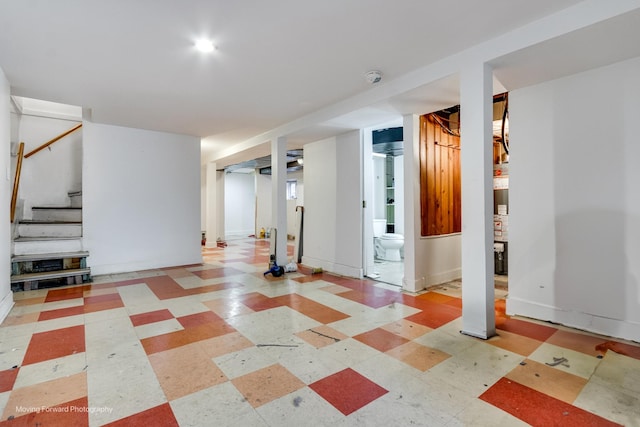 basement with water heater