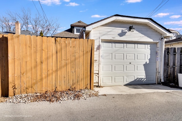 view of garage