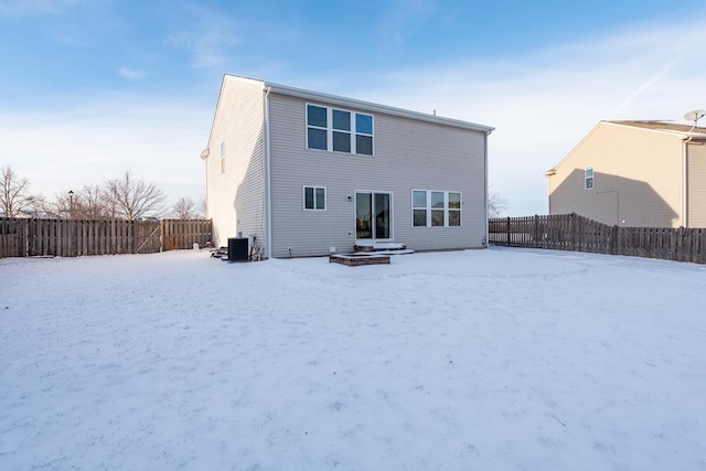 view of snow covered house