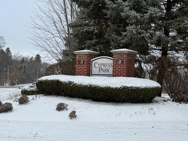 view of community sign