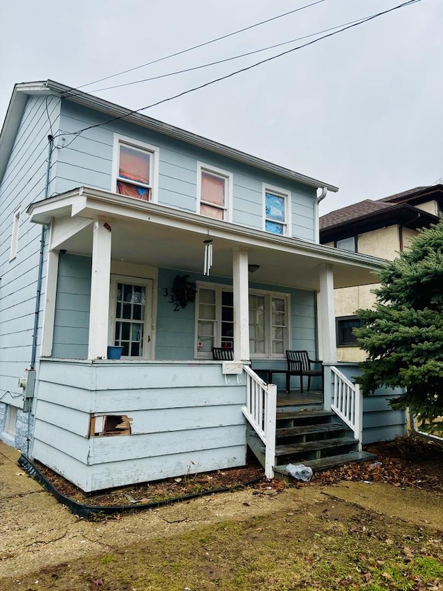 view of front of home with a porch