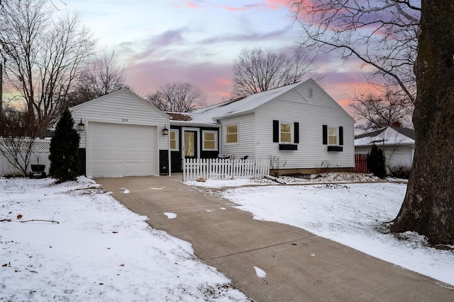 ranch-style house with a garage