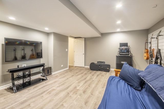 living room featuring light hardwood / wood-style floors