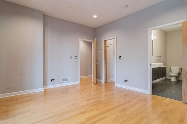 interior space with light hardwood / wood-style floors