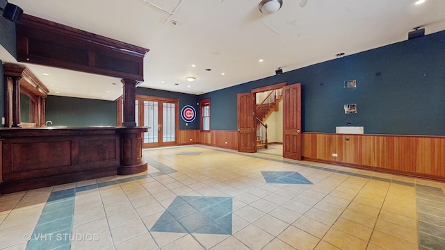 reception with french doors