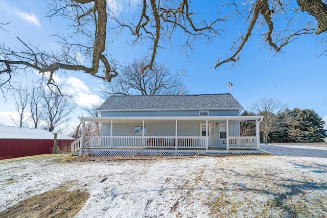 view of front of property with a porch