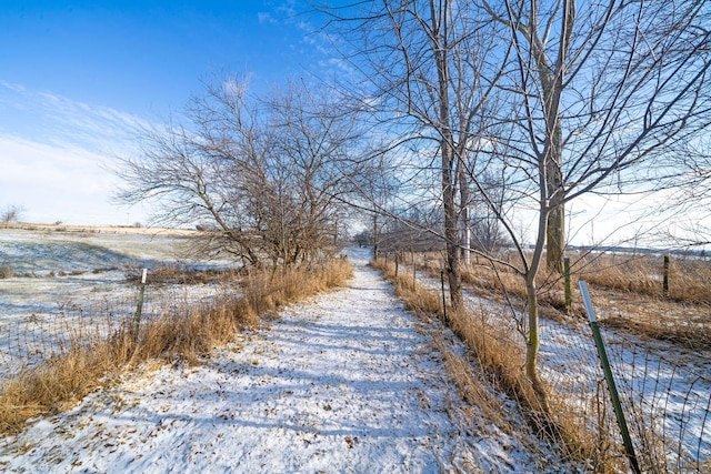 view of street featuring a rural view