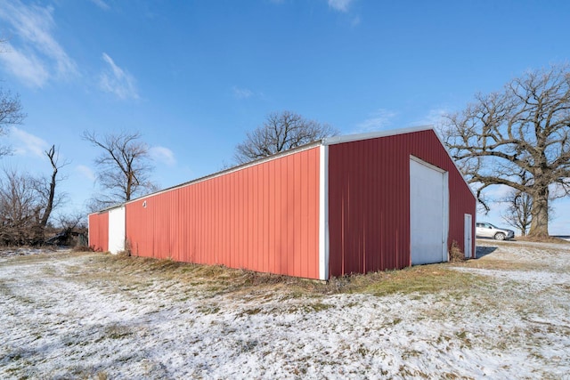 view of snow covered structure