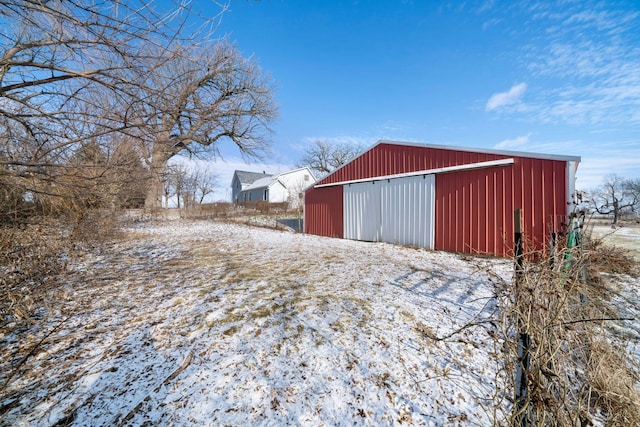 view of snow covered structure