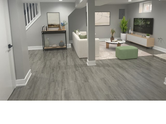 living room featuring wood-type flooring