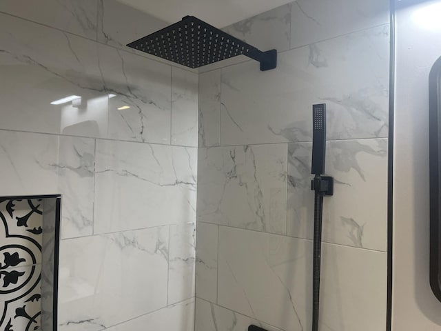 room details with a tile shower