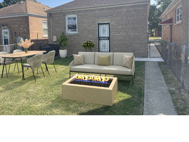 view of patio featuring an outdoor living space