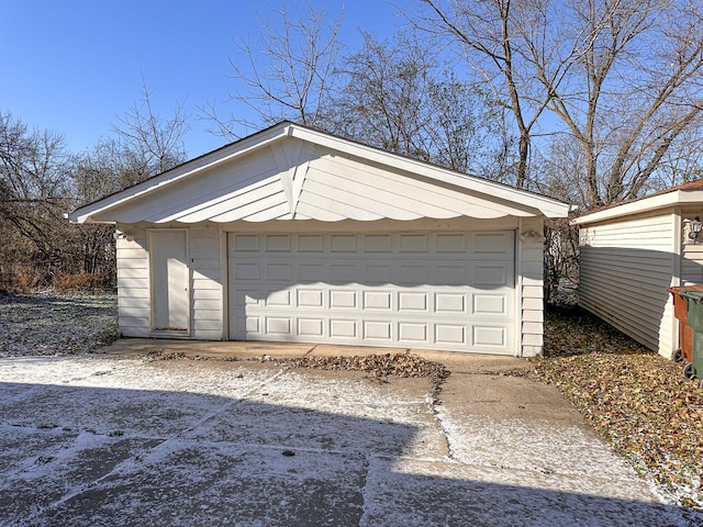 view of garage