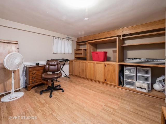 office featuring light hardwood / wood-style flooring