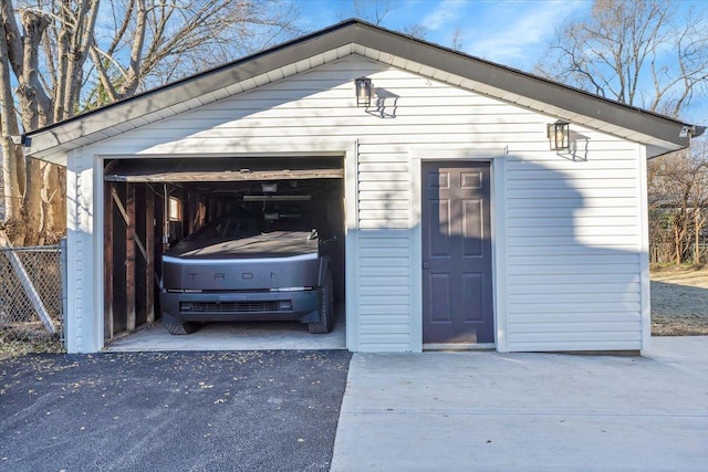 view of garage