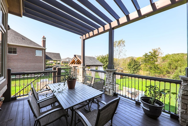 deck with a pergola