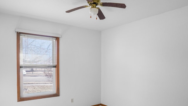 unfurnished room featuring ceiling fan