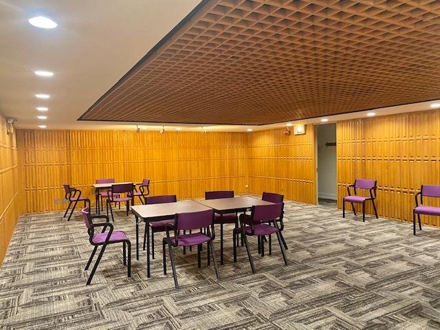 dining room featuring carpet