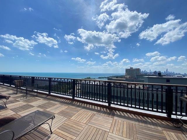 deck with a water view