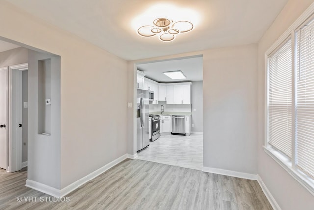 interior space featuring light hardwood / wood-style floors and sink