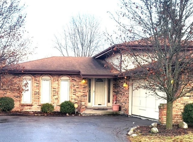 view of front of house with a garage