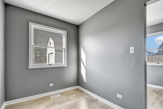 empty room featuring light hardwood / wood-style floors