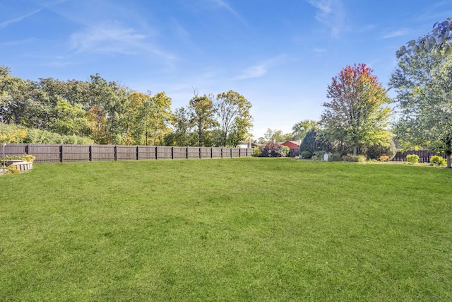 view of yard featuring fence