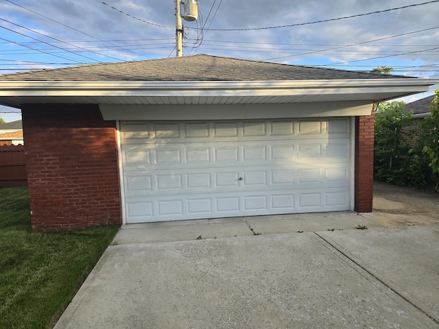 view of garage