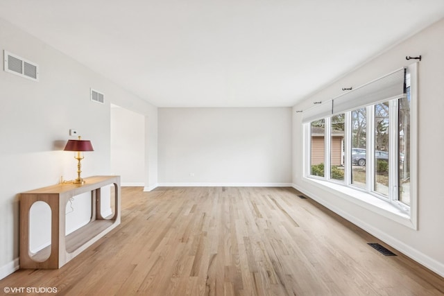 unfurnished living room featuring light hardwood / wood-style flooring