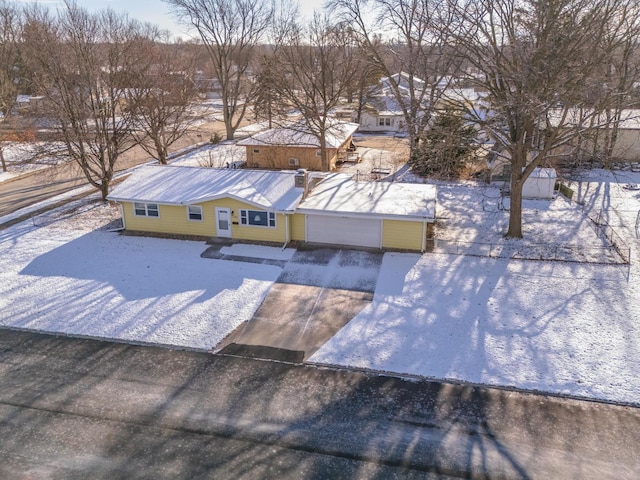 view of snowy aerial view