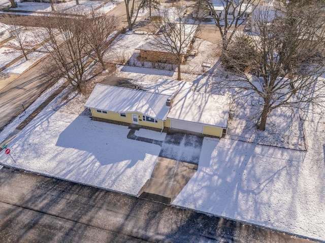 view of snowy aerial view