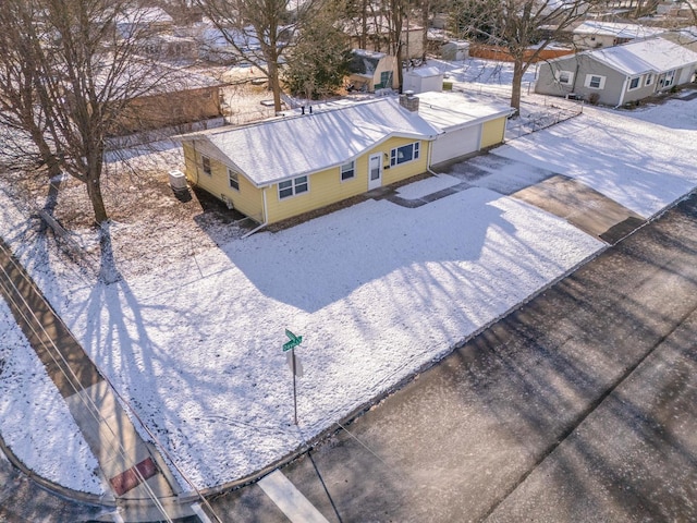 view of snowy aerial view