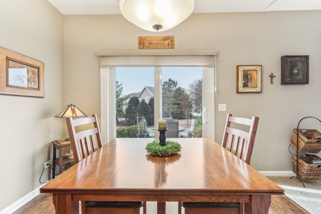 view of dining area