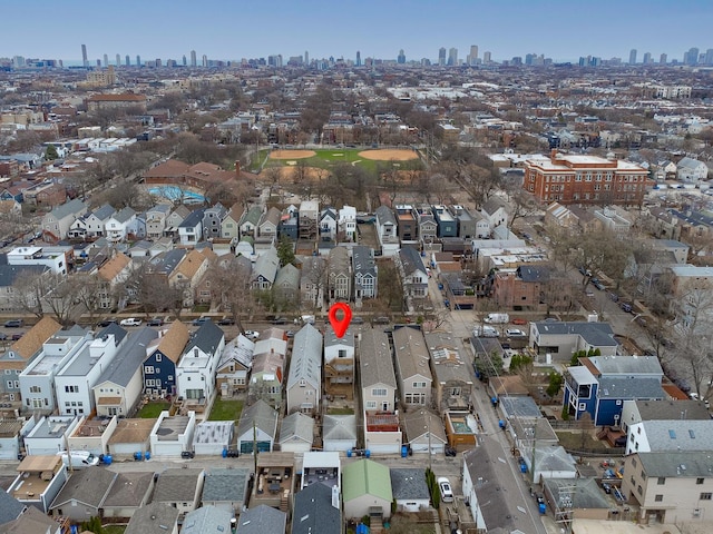 3022 N Hamilton Ave, Chicago, IL 60618 - birds eye view of property featuring a city view