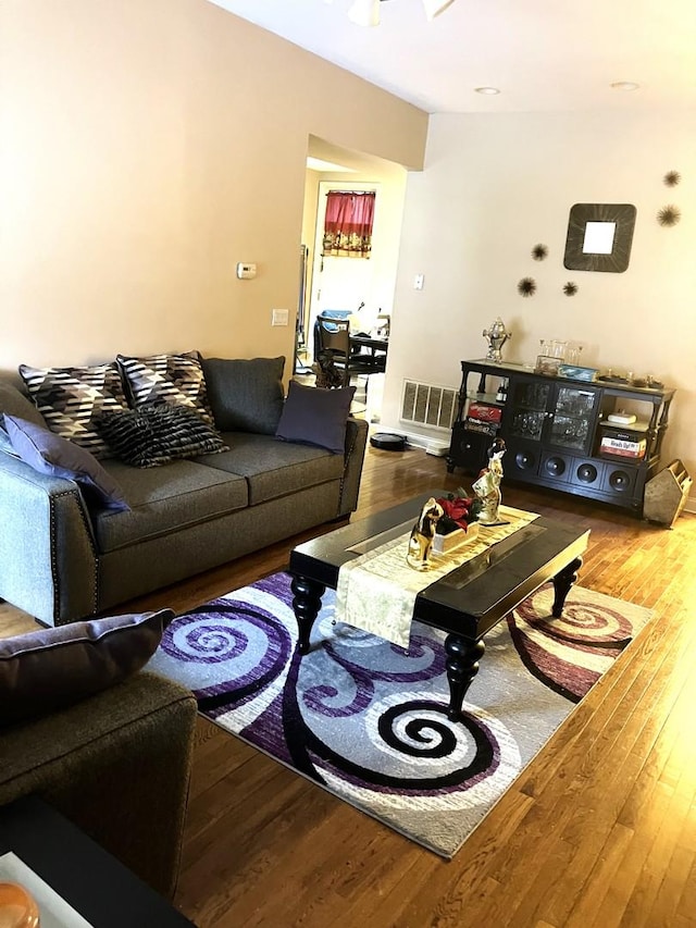 living room featuring hardwood / wood-style flooring