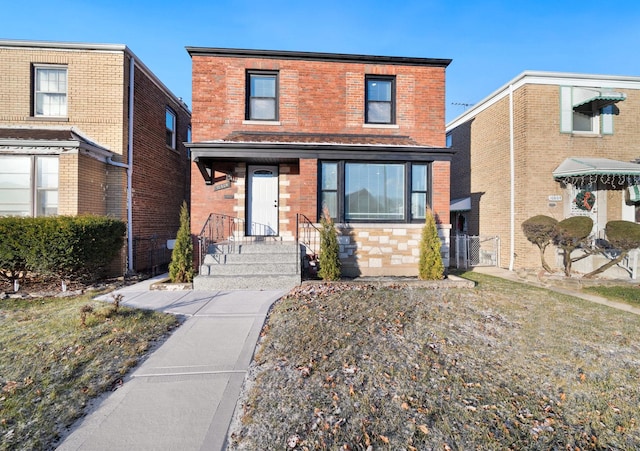 view of front facade with brick siding