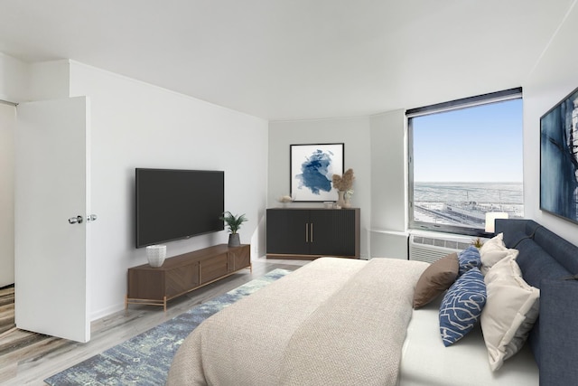 bedroom featuring light wood-type flooring