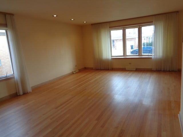 empty room featuring light hardwood / wood-style flooring