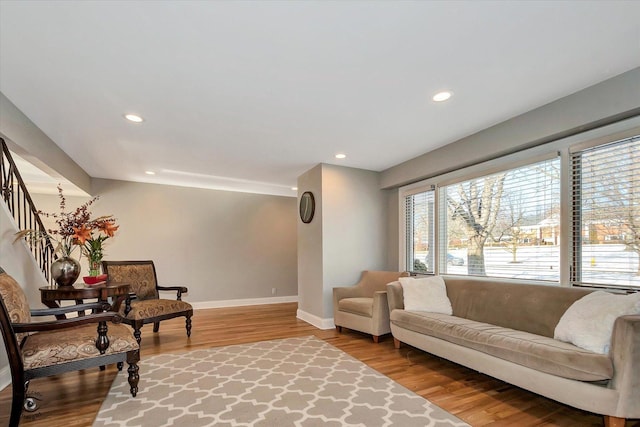 living room featuring hardwood / wood-style floors