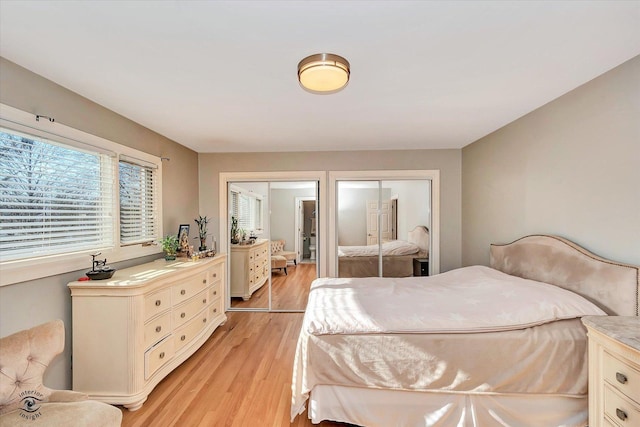 bedroom with light hardwood / wood-style flooring