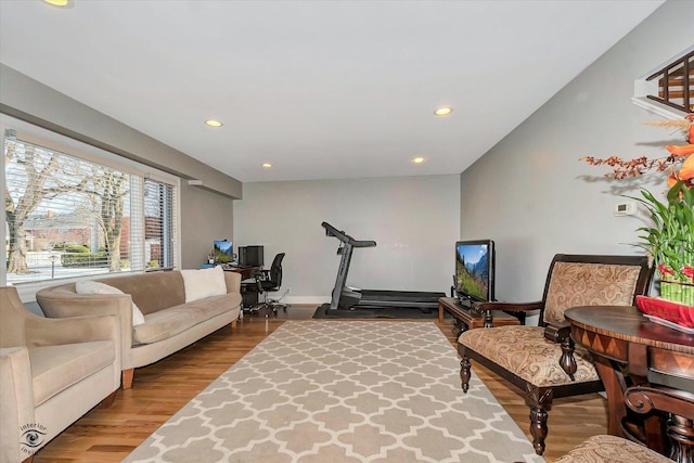 living room featuring hardwood / wood-style flooring